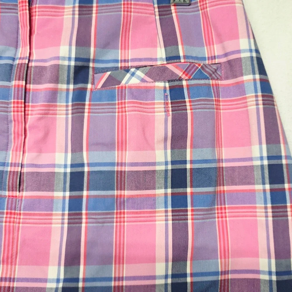 Lilly Pulitzer Plaid Skirt Women's 4 Pink Purple Blue Preppy A-Line Stretch